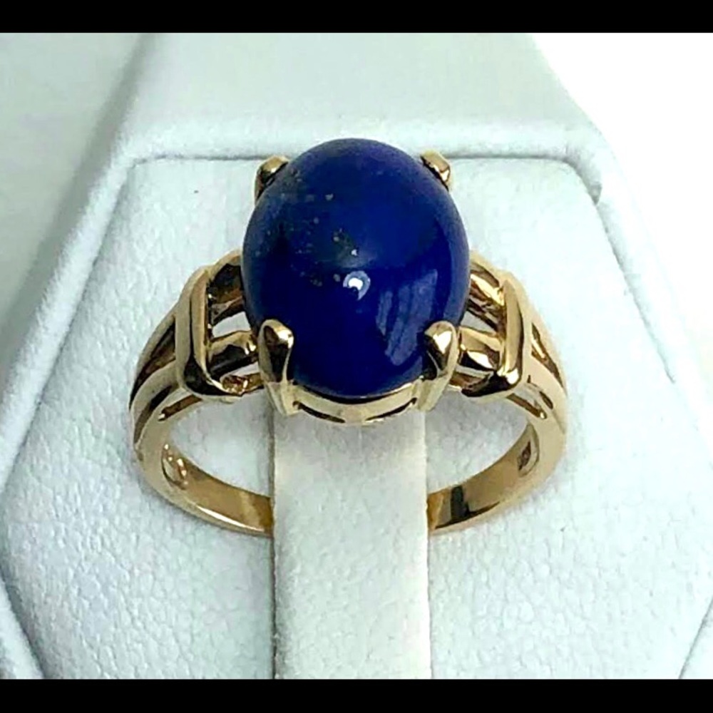 14K/Y/G lapis ring - Picture 3 of 3